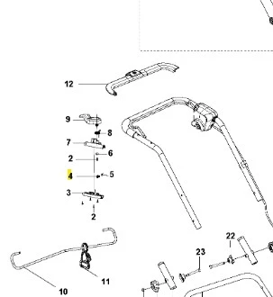 Przekaźnik kosiarki LC 141C Husqvarna w poziomie, biały metal z mocowaniami, gładkie krawędzie, funkcjonalna, prosta konstrukcja, widoczne duże detale techniczne.