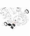 Sprężyna P553 kosiarki LB 155S Husqvarna, metalowa, cylindryczna, w kolorze czarnym. Widoczna z boku, ukazuje detale mocowania. Element niezłożony, prezentowany na białym tle, co ułatwia jego identyfikację.