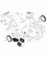Metalowy adapter kosiarki Husqvarna LB 155S, cylindryczny, z widocznym mocowaniem i otworami montażowymi, na białym tle, z elementem centralnym u dołu.