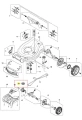 Rolka ze śrubą kosiarki LC 353AWD Husqvarna w kolorze metalicznym, o okrągłym kształcie, z oznaczeniem na środku. Produkt przedstawiony w widoku z góry, na białym tle, z wyraźnie widocznymi elementami montażowymi.
