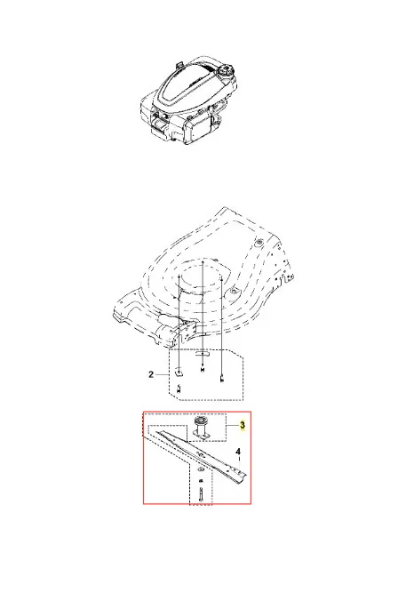 Adapter noża zestaw kosiarki LC 353AWD Husqvarna, w pozycji leżącej. Widok z góry na korpus adaptera z przezroczystą pokrywą. Widoczne elementy mocujące oraz szczegóły konstrukcyjne. Obraz z białym tłem, co podkreśla detale produktu.