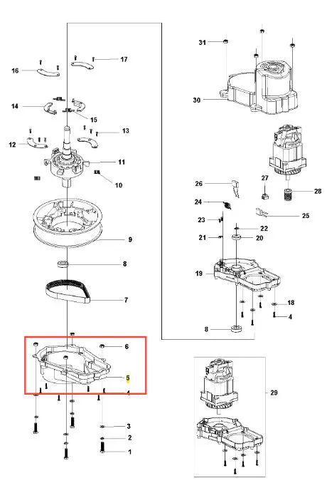 Zbiornik paliwa kosiarki LC 141C Husqvarna w kolorze czarnym, z wytrzymałego plastiku. Ujęty z boku, w pozycji stojącej, pokazuje unikalny kształt z widocznym miejscem na wlew paliwa. Proste tło podkreśla szczegóły konstrukcyjne zbiornika.