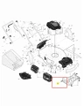 Śruba kosiarki LC 356V Husqvarna, metalowa, w kolorze srebrnym, z gładką powierzchnią. Widok w zbliżeniu na detal, leżąca na białym tle, zwrócona do góry. Element o standardowych wymiarach, widoczne oznaczenie modelu.