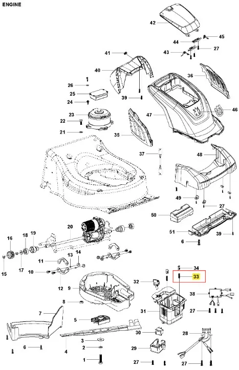 Sprężyna kosiarki LC 141iV Husqvarna, widoczna z boku w układzie rozmontowanym. Element metalowy, spłaszczony, wykonany ze stali, o wyraźnych zwojach. Położona na jasnym tle, brak dodatkowych elementów w otoczeniu.