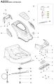Sprężyna kosiarki LC 141C Husqvarna, w kolorze stalowym, o elastycznym, metalowym materiale. Widoczna w pozycji leżącej, w zbliżeniu na detale mocowania. Tło jasne, proste, co podkreśla szczegóły sprężyny.