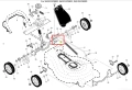 Podkładka kosiarki LC 153S Husqvarna w kolorze czarnym, o okrągłym kształcie, z centralnym otworem. Detal ukazuje widoczny element mocowania z numerem 34, leżący na płaskiej powierzchni. Tło białe, co wyróżnia produkt i jego szczegóły.