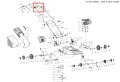 Alternatywna tuleja kosiarki LC 140 Husqvarna w kolorze czarnym, wykonana z wytrzymałego plastiku, o cylindrycznym kształcie. Widok z góry, element leży na białym tle, wydobywając detale mocowania i logo. Wymiary nieokreślone.