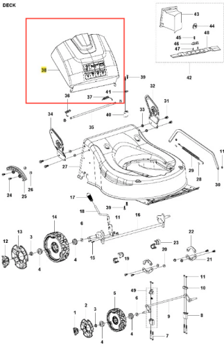 Osłona kosiarki LC 141i Husqvarna w kolorze szarym, wykonana z plastiku, z wyraźnymi detalami oferującymi ochronę. Ujęcie z boku, ukazuje strefy mocowania. Tło białe, zapewniające kontrast i wyraźne wrażenie wizualne.