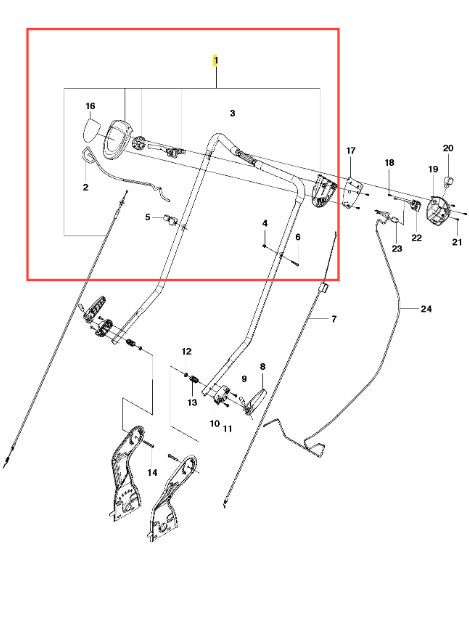 Linka kosiarki LC 48VE Husqvarna to smukły, srebrny metalowy element z elastycznym bokiem i śrubowymi łącznikami na końcach do łączenia części kosiarki.