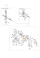 Sprężyna do kosiarki WC 48S Husqvarna, nr 35, metaliczna, wydłużona, centralnie umieszczona na białym tle w rozłożonym diagramie części.