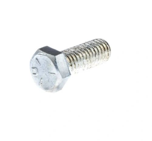 Śruba kosiarki o zerowym promieniu skrętu Z448 Husqvarna, metalowa, sześciokątna główka, gwintowana część, widok z boku, na jednolitym tle. Wymiary nieokreślone, bez widocznych napisów czy logo.