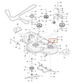Nakrętka kosiarki o zerowym promieniu skrętu PZ 29D Husqvarna, metalowa z gwintem, w kolorze srebrnym, ukazana w zbliżeniu. Widoczne numery części, w tym oznaczenie 50. Produkt ułożony na jasnym tle, bez dodatkowych elementów.