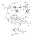 Metalowe koło pasowe kosiarki PZ 29D Husqvarna, srebrne, okrągłe, z otworami mocującymi, montowane w układzie napędowym, widoczne z góry, możliwe różne konfiguracje.
