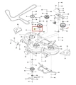 Metalowa tulejka PZ 29D do kosiarki Husqvarna o zerowym promieniu skrętu, okrągła z otworami mocującymi, na białym tle, pokazująca szczegóły połączeń, przystosowana do montażu w kosiarkach.