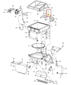 Nakrętka kosiarki PZ 29 Husqvarna z zerowym promieniem skrętu, metalowa, matowa, z precyzyjnym gwintem i oznaczeniami, widoczna z boku na prostym tle, zbliżenie na długość gwintu.