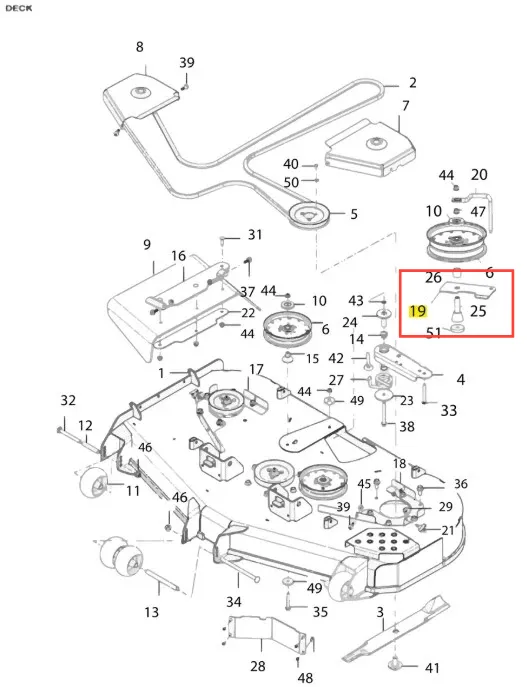 Dolna płyta prowadnicy pasa do kosiarki Husqvarna Z560X, cylindryczna, szara, z mocowaniem i otworami instalacyjnymi. Ujęcie z góry na prostym tle, dopasowana do maszyny.