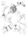 Śruba do kosiarki PZ 29 Husqvarna, metalowa, prostokątna z gwintem, długość ok. 3 cm, bez napisów i logo, na białym tle. Element montażowy do urządzeń ogrodowych.