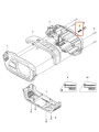 Metalowa czarna sprężyna podkaszarki Husqvarna 525iLXT, nr katalogowy 5, widoczna na schemacie z oznaczeniami, na białym tle, ujęcie z góry skupione na detalach.