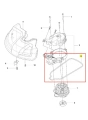 Pierścień podkaszarki Husqvarna 215iL w perspektywie z góry, widoczny w detalach, z oznaczeniem numeru 5. Przezroczysta konstrukcja z plastiku, pokazująca kształt pasujący do mechanizmu. Tło białe, co podkreśla szczegóły produktu.