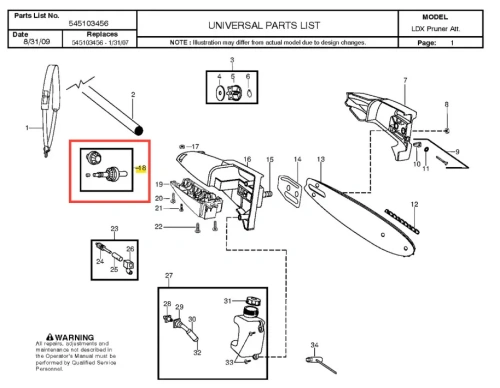 Zębatka podkaszarki 128LDX Husqvarna w kolorze srebrnym, metalowa, z widocznym gwintem na jednej stronie. Prezentowana z boku w zbliżeniu, z oznaczeniem numeru 18. Idealna do montażu w podkaszarce. Tło proste, białe.