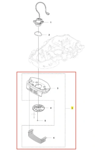 Czarna osłona robota koszącego Automower 310E NERA Husqvarna z otworami montażowymi, pokazana z boku na jasnym tle z widocznymi instrukcjami instalacji.