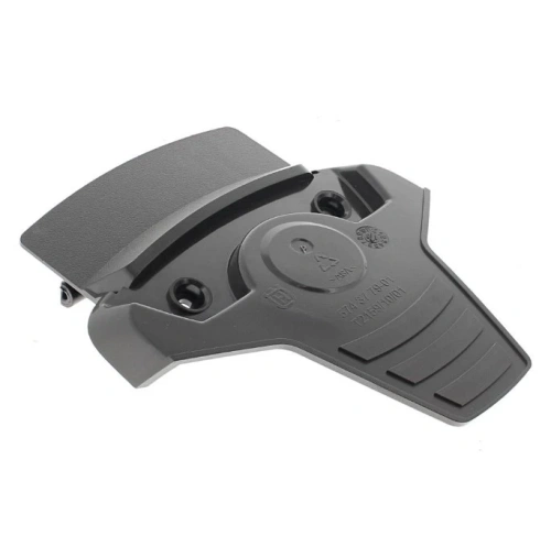 Wspornik robota koszącego Automower 305 Husqvarna w kolorze czarnym, wykonany z trwałego plastiku. Produkt leży płasko, widoczna struktura powierzchni oraz logo producenta. Szeroki kształt, z zaokrąglonymi krawędziami, umożliwia łatwy montaż.