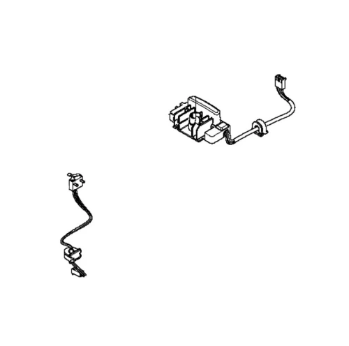 Zestaw kabli elektrycznych do robota koszącego Automower 550 Husqvarna. Ujęcie pokazuje dwa przewody, w tym jeden z złączem. Przewody mają czarne osłony i wykazują prosty układ. Produkt umieszczony na białym tle.