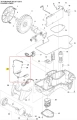 Styk ładujący do robota kosiarki Automower 305 Husqvarna, czarny z metalowymi końcówkami, elastyczny przewód z dwoma wyjściami, zamontowany na podłożu, pokazany w zbliżeniu.