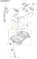 Obudowa robota koszącego AUTOMOWER 315 Husqvarna w kolorze czarnym, ukazana z boku, z wyraźnie widoczną szczegółową konstrukcją. Elementy mocujące i logo Husqvarna są czytelne. Tło neutralne, ułatwiające dostrzeganie detali obudowy.