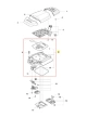 Osłona robota koszącego AUTOMOWER 450X Husqvarna, w kolorze szarym, z widocznymi detalami, takimi jak otwory i mocowania. Prezentowana w widoku z góry, ukazując charakterystyczny kształt i wbudowany system wentylacji. Tło białe, minimalistyczne.