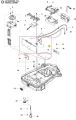 Płytka dolna do robota AUTOMOWER 315X Husqvarna, szara plastikowa, z okrągłym wycięciem i mocowaniami, widoczna od dołu, z numerami katalogowymi na schemacie. Idealna do wymiany.