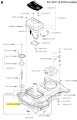 Uszczelki 4,3mm do robota koszącego Automower 220 AC Husqvarna, w zestawie 10 sztuk. Widoczne w komplecie na planie, oznaczone jako 575 96 02-01. Elementy w kolorze czarnym, o charakterystycznym kształcie dopasowującym się do osprzętu.