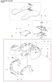 Czarna obudowa robota koszącego Automower 320 NERA z tworzywa, aerodynamiczna, z widocznymi mocowaniami, otworami wentylacyjnymi, osłoną górną i logo Husqvarna na dole.