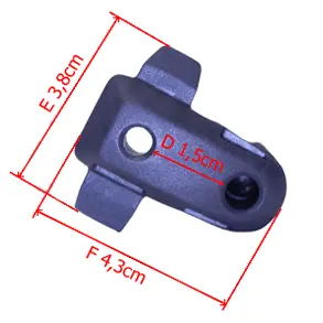 Ciemnoszary, metalowy amortyzator do pilarek Husqvarna 550XP/550XPG/545, wymiary 4,3x3,8 cm, z otworem montażowym 1,5 cm, widoczny z przodu na jednolitym tle, bez dodatkowych elementów.