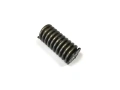 Dolny amortyzator pilarki Husqvarna 371/372XP/365XP, metalowy, ciemnoszary, cylindryczny, z spiralnym wzorem i dwoma mocowaniami, widoczny z boku i tyłu z detalami konstrukcyjnymi.