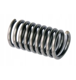 Amortyzator górny pilarki STIHL MS171, MS181, MS211, spiralny, metalowy, ciemnosrebrny. Leży na tle, długość około 10 cm, widoczne zwinięcie i krawędzie sprężyny, bez logo i oznaczeń.
