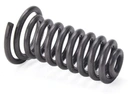 Amortyzator boczny do pilarki HUSQVARNA 40, 45, czarny, sprężynowy, w kształcie spirali. Zbliżenie na detale, widoczna faktura i spiralny układ. Produkt leżący na białym tle, łatwy do zidentyfikowania jako element do narzędzia.