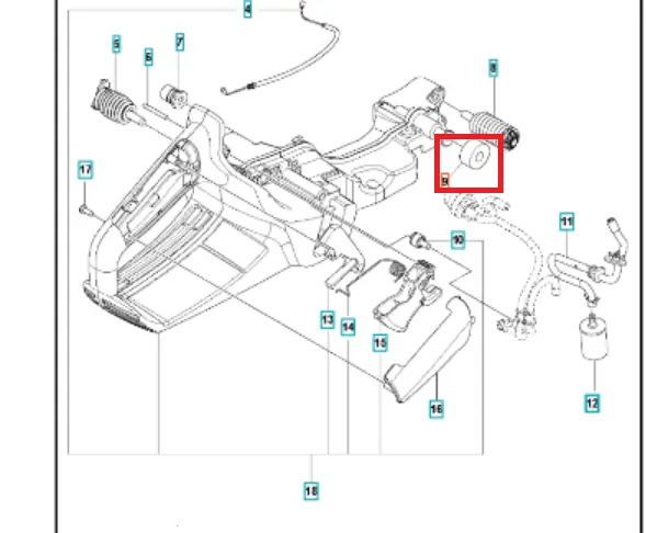 Amortyzator ogranicznik ugięcia do pilarki Husqvarna 555/550 XP/XPG/560, w kolorze szarym, wykonany z metalu, z okrągłym kształtem i widocznymi otworami do montażu. Produkt zbliżony do detalu, ujęty frontalnie.