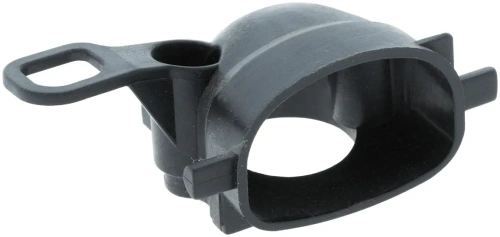 Wspornik filtra pilarki Husqvarna 362, 371XP w kolorze czarnym, wykonany z wytrzymałego plastiku. Produkt widoczny z boku, leżący na prostej powierzchni. Zawiera otwór i bezel do mocowania, bez czytelnych napisów lub logo.