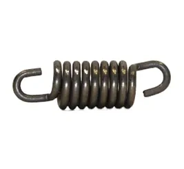 Amortyzator dolny do pilarki Husqvarna 40, w metalicznym, lśniącym wykończeniu. Produkt leży w poziomie, ma spiralny kształt z dwoma zakończeniami w formie uchwytów. Widoczne napisy prawdopodobnie dotyczą identyfikacji modelu.