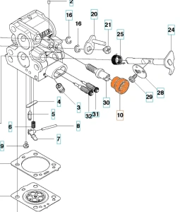 Pokrywa piasty gaźnika pilarki Husqvarna 135, 440 II