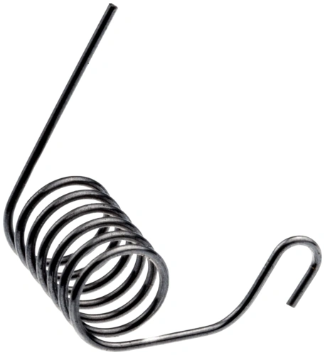 Sprężyna pilarki Husqvarna 371XP w kolorze czarnym, o spiralnym kształcie z długim prostym końcem. Widoczna z boku, leżąca w poziomie. Element ma gładką powierzchnię, jest wykonany z metalu, odpowiedni do użytku w narzędziach.