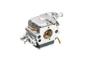 Gaźnik do piły Husqvarna 336/339 XP w kolorze szarym, widok z boku, ukazujący otwór zasysający oraz elementy mocujące. Zawiera złote rurki. Produkt leży stabilnie na białym tle, co ułatwia jego identyfikację.