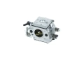 Gaźnik do piły Husqvarna 42/242/246 w srebrnym kolorze, wykonany z metalu, z wyraźnymi otworami i sprężynami. Produkt widoczny z boku, z uchwytem oraz elementem mocującym. Tło neutralne, ułatwiające wyróżnienie detali konstrukcyjnych.