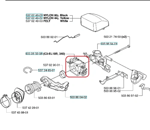 Gaznik-pilarki-Husqvarna-340-schemat
