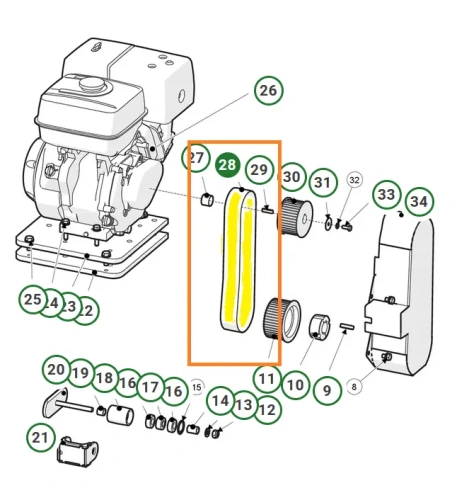 pasek-frezarki-Husqvarna-BMP-265-PETROL