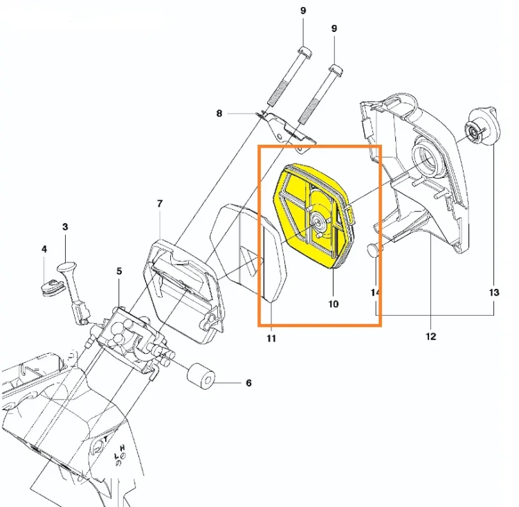 filtr-powietrza-pilarki-Husqvarna-T425-oryginal-schemat