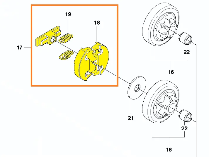 sprzeglo-pilarki-T425-Husqvarna-schemat