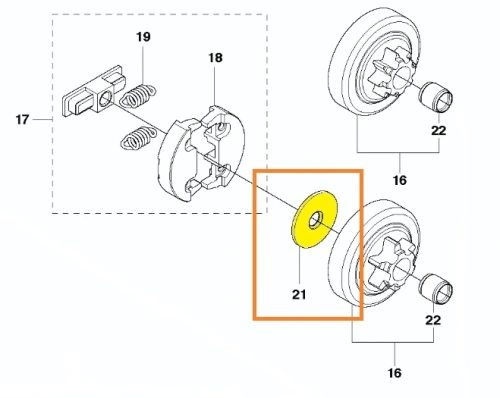 podkladka-sprzegla-pilarki-T425-Husqvarna-schemat
