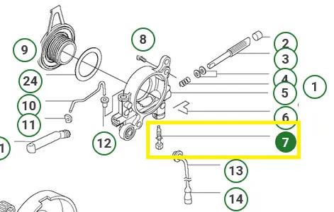 Sruba-regulacji-pompy-oleju-pilarki-Husqvarna-365-schemat